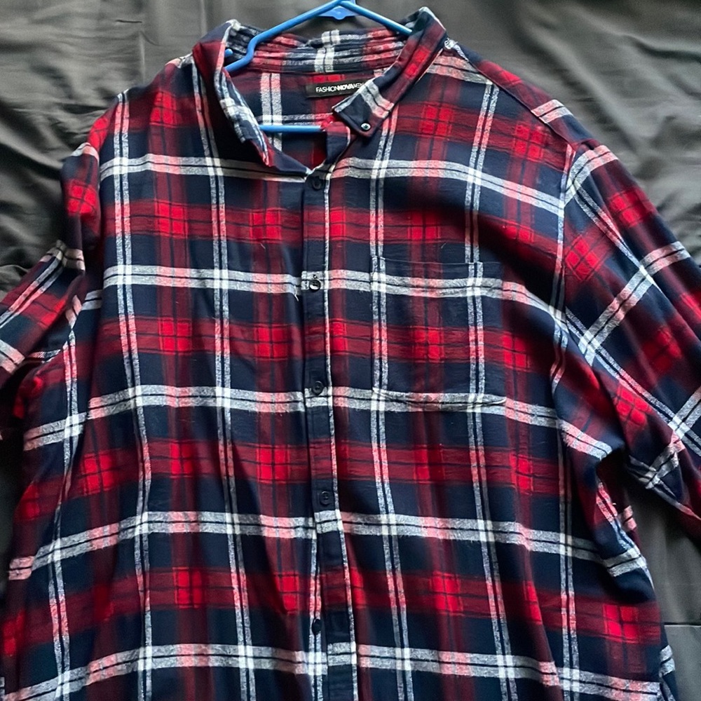 Red stripe flannel, fashion nova , size XXL mens